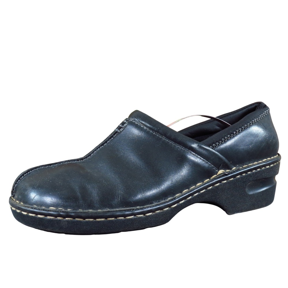 Eastland Kelsey Women Size 11 Black Leather Clog Slip On Comfort Casual